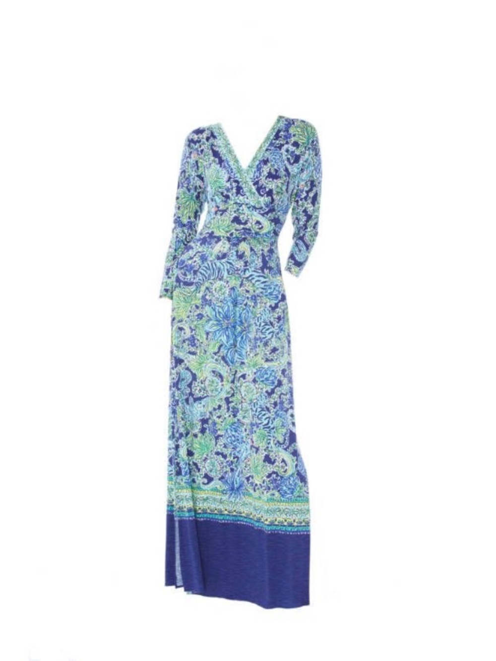 Lilly Pulitzer Montague Faux Wrap Maxi Dress High Tide Navy Shes Got Sol XL